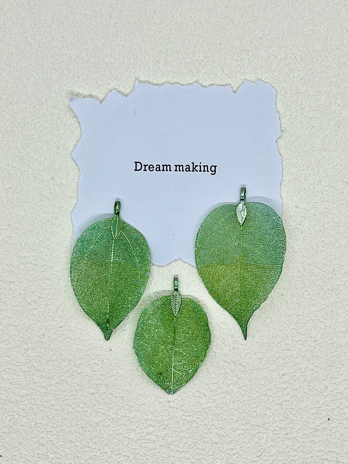 Solid Color Leaf Pendant【Green】