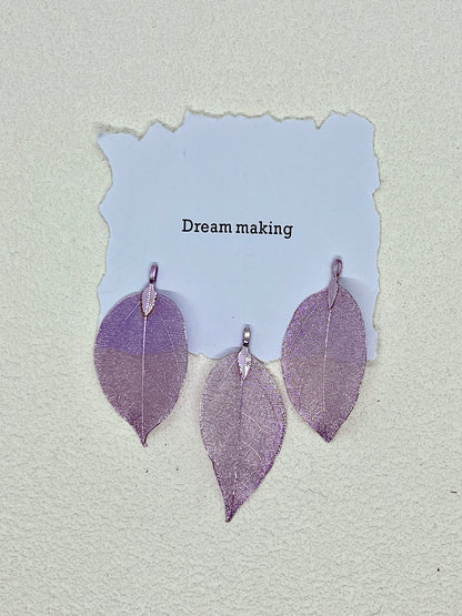Solid Color Leaf Pendant【Purple】