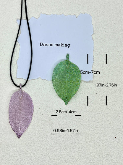 Solid Color Leaf Pendant【Red】